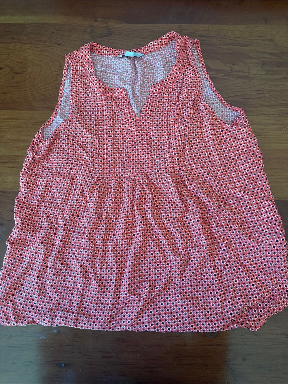 crown & ivy Pink Coral Printed Sleeveless Tank